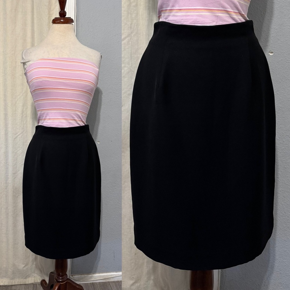 Jones Wear Black Pencil Skirt Size 8 Lined Knee Length Professional Workwear
